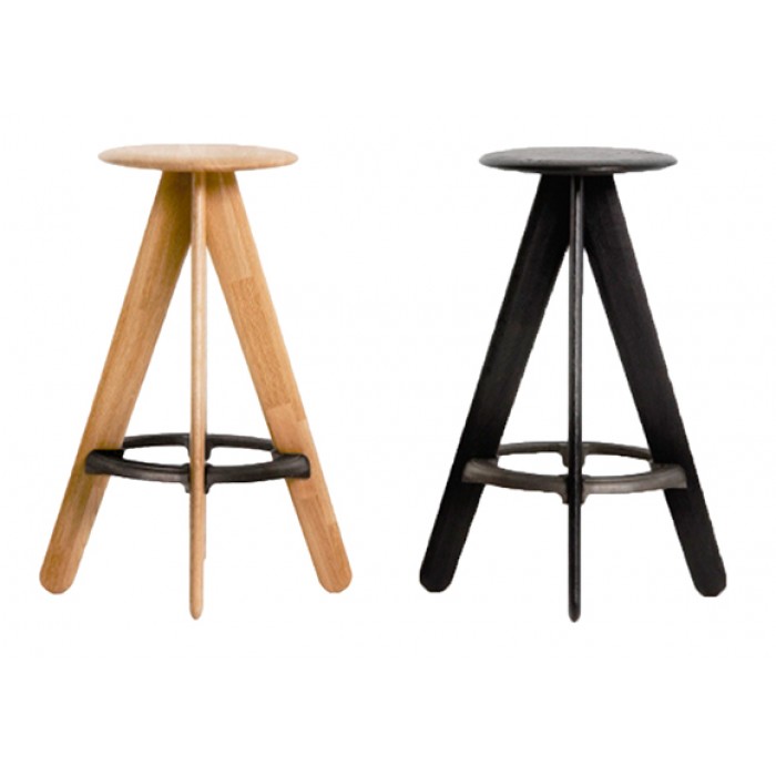 Tom Dixon Slab Bar Stool Black 黑色木制吧台椅